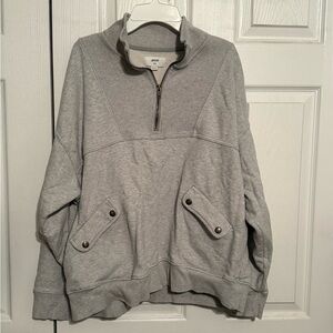 Aerie Gray Quarter-Zip Pullover